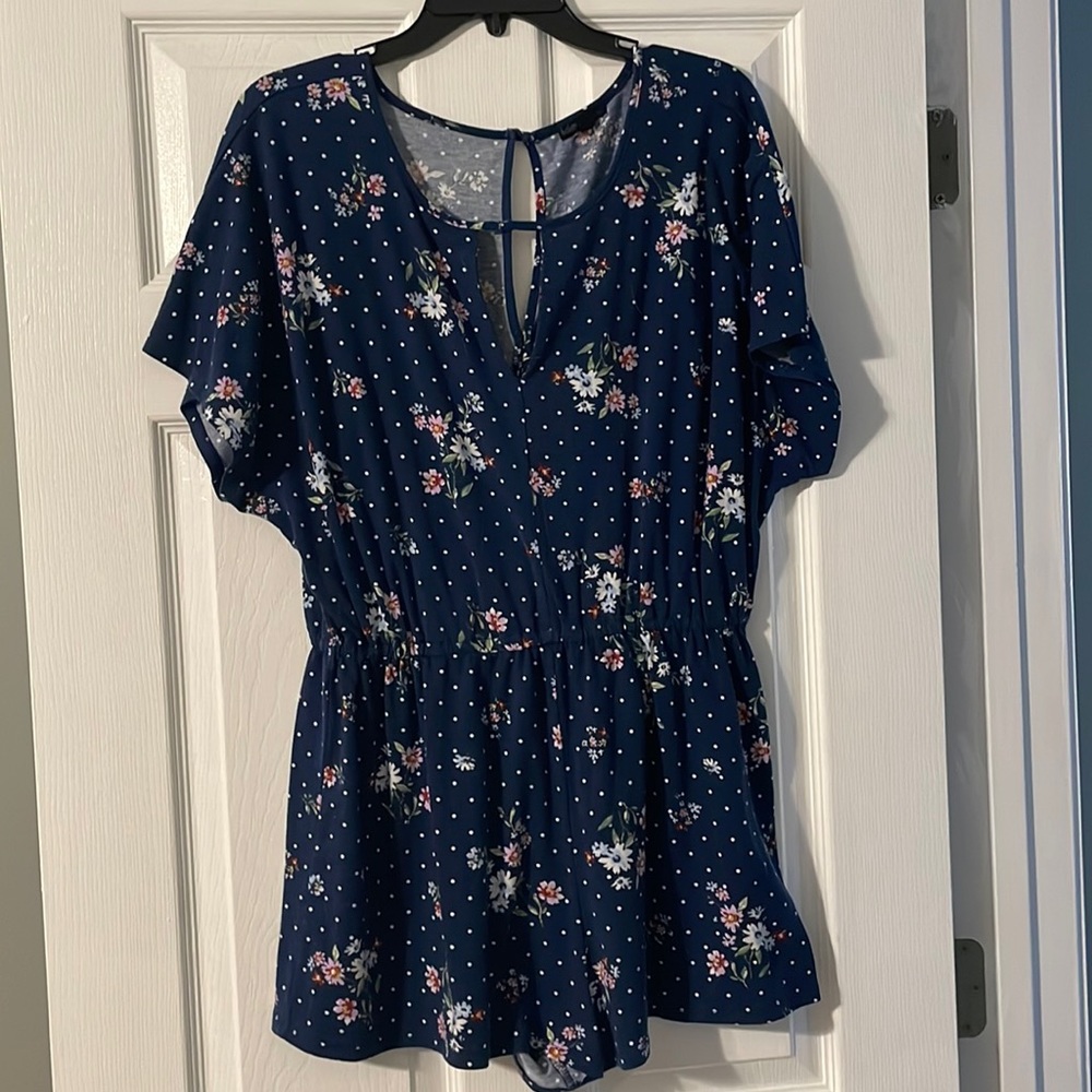Blue floral romper